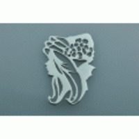 よこ顔女性透かし彫りピンブローチorペンダント