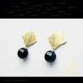 イヤリング　brass×オニキス　E-pi-0019