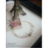 キャッツアイキューブとゴールデンパイライトのブレスレット(14KGF)