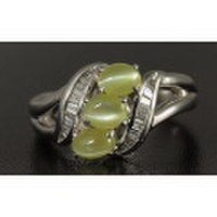 クリソベリル・キャッツアイ プラチナ900 リング(指輪) 【鑑別書つき】