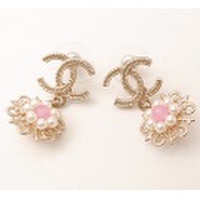 シャネル ピアス CHANEL ロゴ/CC ココマーク/フラワー パール/ゴールド/ピンク