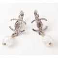 シャネル　CHANEL ピアス　ロゴ　ココマーク シルバー/シルバー クリスタル