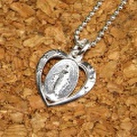 シルバー925 マリアハートペンダントトップ 5-437