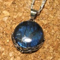 シルバー925 ラブラドライトハンドメイドペンダントトップ ST-120