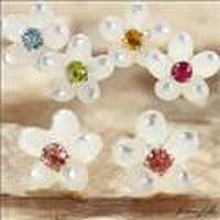 ジェムケリーJeunefille-ジュヌフィーユ-選べる２WAY！K14ホワイトゴールドフラワーピアス