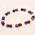 ジェムケリーアメジストタイガーアイブレスレット