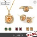 スワロフスキー ジルコニア ネックレス リング ピアス　カラーストーン 3点 セット　シルバー ゴールド