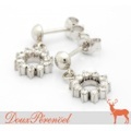 ダイヤモンド デザインピアス Pt900 【プラチナ】【Diamond】