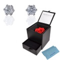 ダイヤモンド ピアスと ダイヤモンドローズ 宝石箱 （お磨きクロス 特別 ラッピングセット） y160591