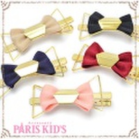 デザイン リボン フレーム ヘアクリップ ヘアアクセサリー ベージュ ピンク ワイン ネイビー ブラック ヘアピン ymgir colpo