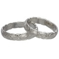 ハワイアンジュエリー / 4mm＆4mm　カットアウトスクロールペアリング　ロジウムコーティング済み