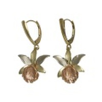 ハワイアンジュエリー / トライカラーゴールドオーキッドピアス