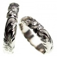 ハワイアンジュエリー オーダーメイド 1.5mm厚 幅6mm プラチナ950 バレル ペアリング