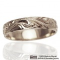 ハワイアンジュエリー オーダーメイド 1.75mm厚 幅4mm スターリングシルバー925 バレルリング