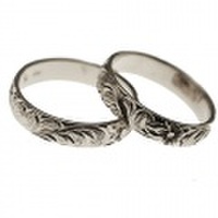 ハワイアンジュエリー オーダーメイド 1.75mm厚 幅4mm プラチナ950 バレル ペアリング