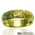 ハワイアンジュエリー オーダーメイド しっかりした1.75mm厚 幅6mm 14金グリーンゴールド バレルリング