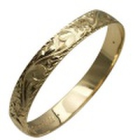 ハワイアンジュエリー 本格オーダーメイドゴールドバングル バレル 基本の厚み1.5mm 12mm　選べるデザインやゴールドカラー