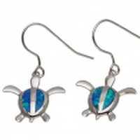 ハワイアンジュエリー　シンセティックオパールホヌフックピアス