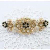 バレッタ　ビッグサイズ／花　モノトーン