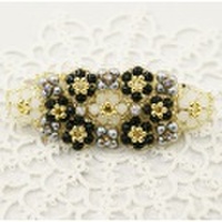 バレッタ／花　モノトーン