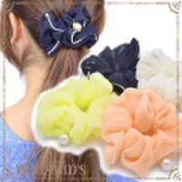 パール チャーム 付き カラー シフォン シュシュ パリスキッズ本店 原宿 pariskid’s 公式 通販 安い josim