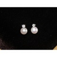 パール付きシルバーピアス