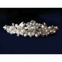 ブライダルティアラ・淡水パールとラインストーンのティアラ