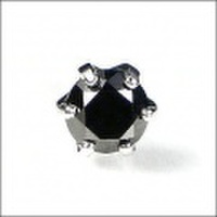 ブラックメッキ仕上のホワイトゴールドがシブい！　【メンズ・ジュエリー】　K14ホワイトゴールド/ブラックダイヤ メンズピアス　VTFK1