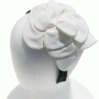 ブランド-Jennifer Ouellette【ウェディング】【パーティ】ヘアアクセサリー◆グログランクラシカルフラワーカチューシャ◆アイボリー