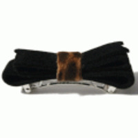 ブランド-Jennifer Ouelletteヘアアクセサリー◆ウールフェルトリボンバレッタ◆ブラック