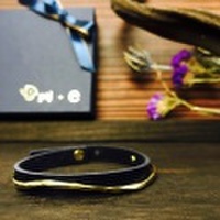 ブレスレット 刻印無料 真鍮　Englishブライドルレザー バングル brass [メール便可]