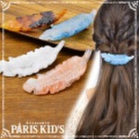 マーブル セミクリア フェザー ヘアクリップ hrtrd josim