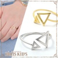 リング 指輪 トライアングル サンカク 三角 光石 ラインストーン メタル ゴールド シルバー josim