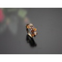 一文字デザインスワロリング（ブラウン系ゴールド）