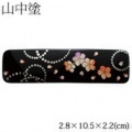 山中塗　漆芸バレッタ　長角（小）　かりん　ブラック (4X-108)　Barrette, Japanese lacquerware