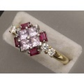 新着値下げ【Ｋ18イエローゴールド/プラチナ900】指輪　リング　マルチ1.43ｃｔ　ダイヤモンド0.27ｃｔ　17号　5.0ｇ　レディース　05004-0
