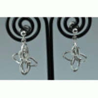 線と丸の両耳ピアス