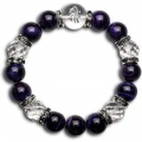 大玉梵字ブレスレット【紫虎目】（メンズ）