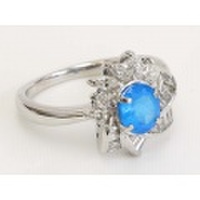 値下げ！【K18WGホワイトゴールド】 カルセドニー1.04ｃｔ ダイヤモンド0.66ｃｔ 指輪　リング 6.5ｇ　13号　26245-0　ジュエリー　人気