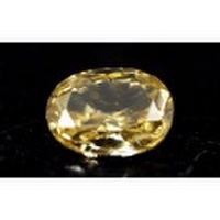 天然イエローダイヤモンド ルース(裸石） 0.069ct 【 蛍光性はオレンジ系 】オーバルカット【 中央宝石研究所ソーティング袋付き 】【 送料無料 】