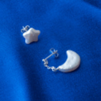 有核淡水真珠アシンメトリックピアス