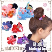 和柄 ちりめん 金魚 お花　２個セット ヘアクリップ colpo josim