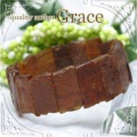 琥珀ブレスレット　ナチュラルコニャック　ハーフポリッシュ　BT-YJ07-2914