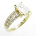 【リメイク】K18YG ダイヤモンドリング 1．001ct・M・SI1・エメラルドカット
