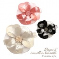 バレッタ　カメリアバレッタ　キラキラバレッタ ヘアアクセサリー　パーティー　二次会　結婚式　上品 ヘアアクセサリー　バレッタ　カメリア バレッタ　カメリアバレッタ　バレッタ　フラワーモチーフ　バレッタ　カメリアバレッタ