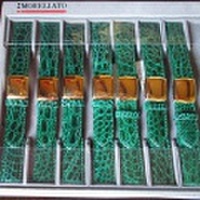 【イタリア ＭＯＲＥＬＬＡＴＯ モレラート　１８ｍｍ 型押しカーフ　グリーン　限定８本】 在庫放出　特別価格 5,400円⇒1,750円　( ６５％LESS)でご提供 【残り　わずか】　 (多少の擦傷あり）