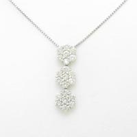 【ジュエリー在庫処分】PT フラワー ダイヤモンドネックレス
