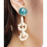 マーブルパーツ×ビーズピアス・イヤリング/各3カラー