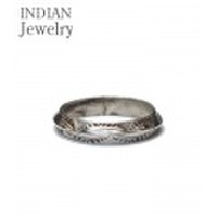 INDIAN JEWELRY ナバホ族アーティストの作品『NAVAJO STAMPED SILVER RING』【アメカジ・ネイティブ】IJ-112