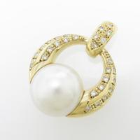 K18YG シロチョウパールペンダント